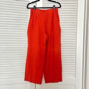 Me & Arrow linen blend wide leg “Sailor” pants - red-orange